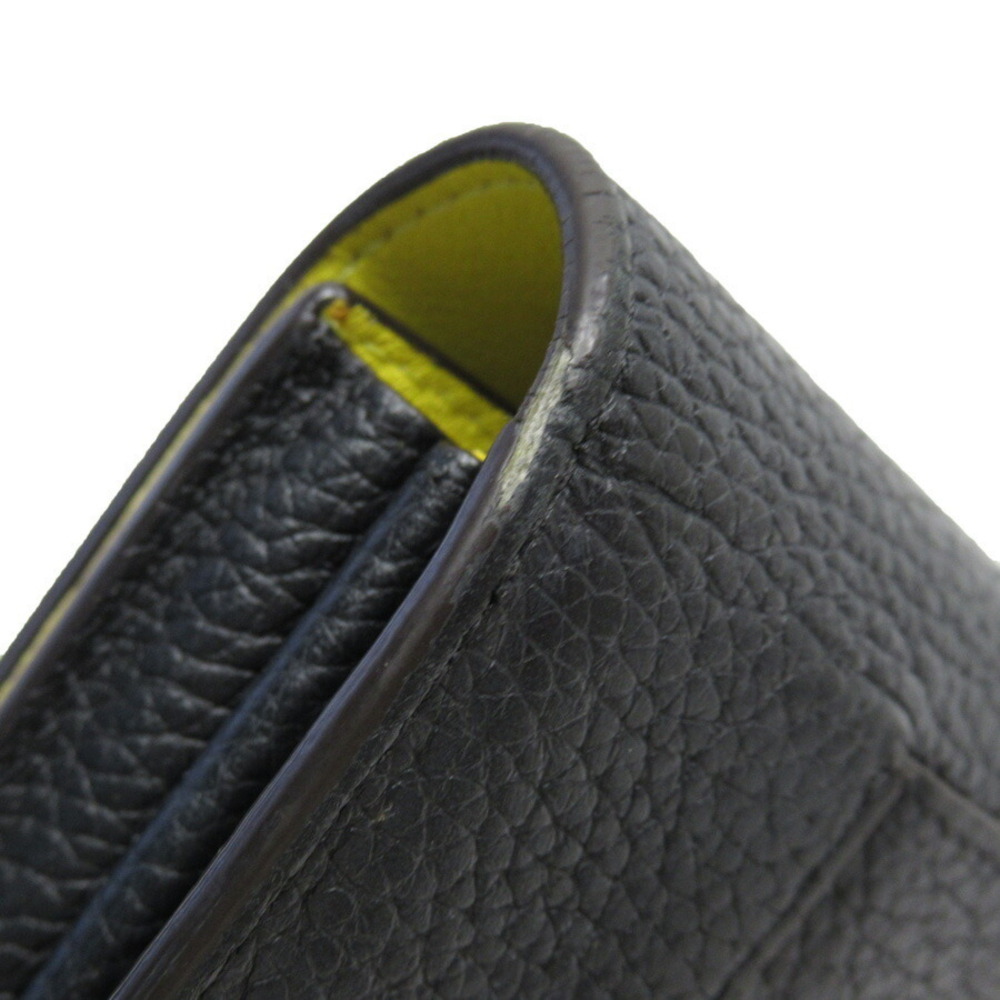 Celine Flap Multi Function Long Wallet Black Leat… - image 4